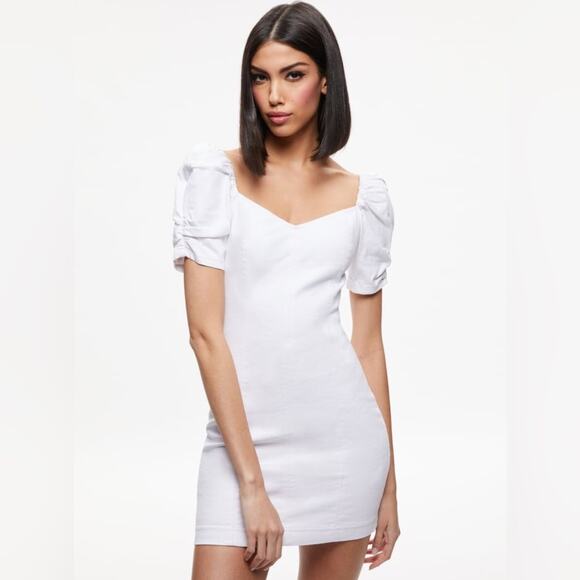 Alice + Olivia Dresses & Skirts - Alice + Olivia Mimi Puff Sleeve Mini Dress in Vintage Sugar 8
